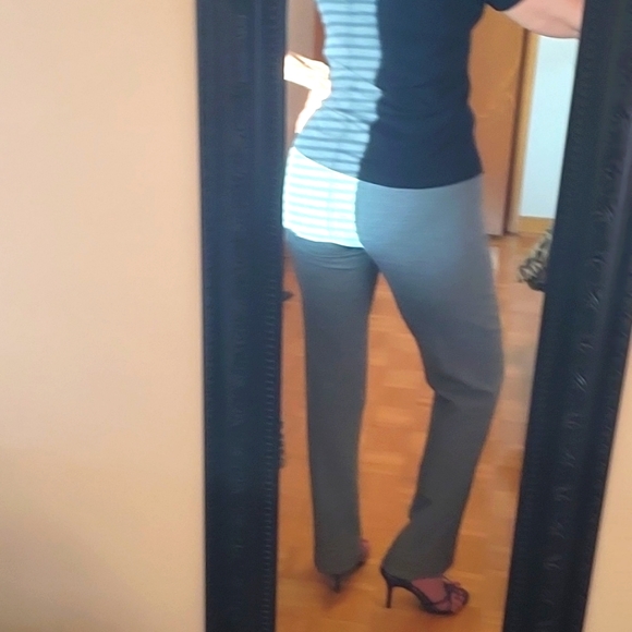 RARE Crochet Hem Stretch Heather Grey Straight Leg Pants! 9 - Picture 9 of 15